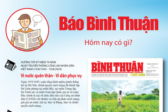 Kính mời độc giả đón đọc báo in Bình Thuận hôm nay (16/8)