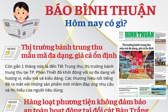 Kính mời độc giả đón đọc báo in Bình Thuận hôm nay (22/8)