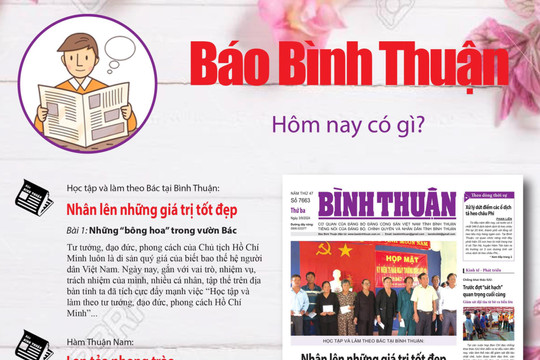 Kính mời độc giả đón đọc báo in Bình Thuận hôm nay (3/9)