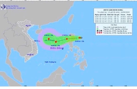 Bình Thuận ban hành công điện về ứng phó với áp thấp nhiệt đới gần Biển Đông