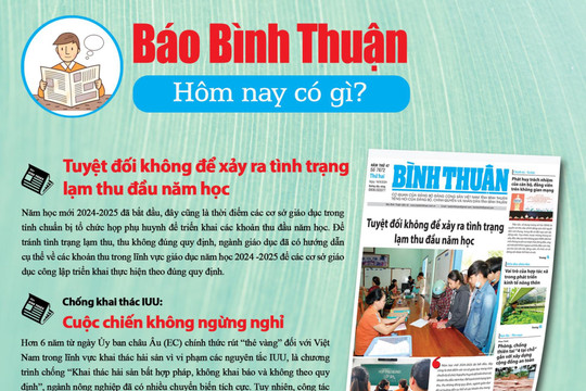 Kính mời độc giả đón đọc báo in Bình Thuận hôm nay (16/9)