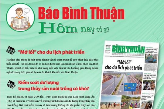 Kính mời độc giả đón đọc báo in Bình Thuận hôm nay (19/9)