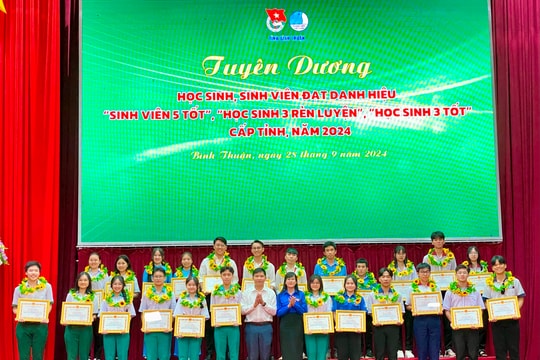 Học sinh, sinh viên Bình Thuận chinh phục danh hiệu “Sinh viên 5 tốt”, “Học sinh 3 rèn luyện”, “Học sinh 3 tốt”