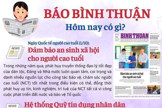 Kính mời độc giả đón đọc báo in Bình Thuận hôm nay (1/10)