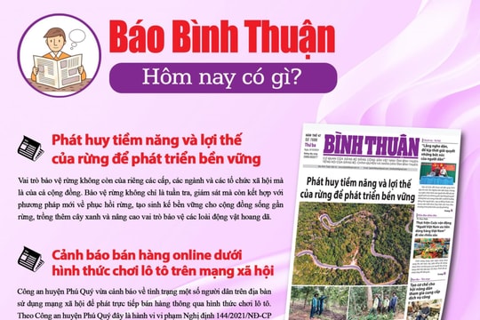 Kính mời độc giả đón đọc báo in Bình Thuận hôm nay (8/10)