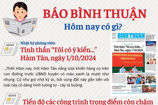 Kính mời độc giả đón đọc báo in Bình Thuận hôm nay (14/10)