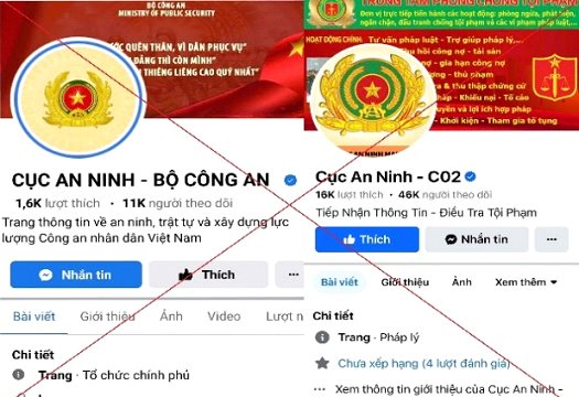 Cảnh báo các tài khoản facebook “tích xanh” giả mạo các đơn vị công an để lừa đảo