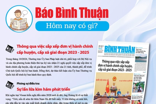 Kính mời độc giả đón đọc báo in Bình Thuận hôm nay (28/10)