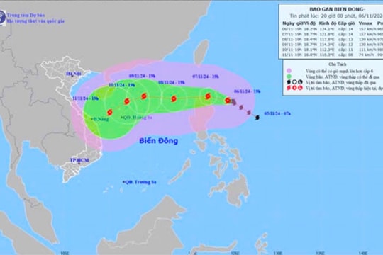 Công điện về ứng phó với bão YINXING gần biển Đông