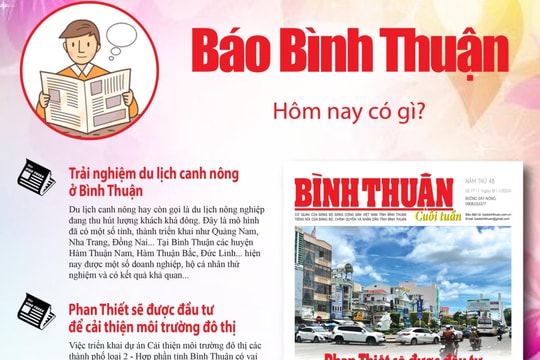 Kính mời độc giả đón đọc báo in Bình Thuận hôm nay (8/11)