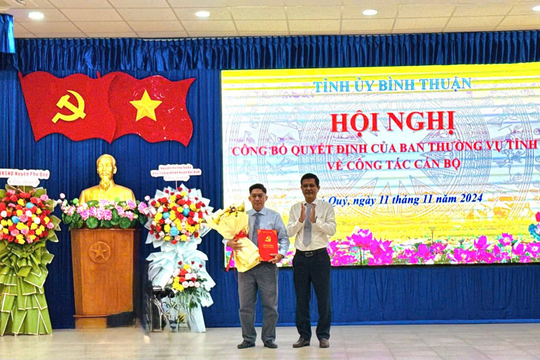 Đồng chí Nguyễn Quốc Thắng đảm nhận chức vụ Bí thư Huyện ủy Phú Quý