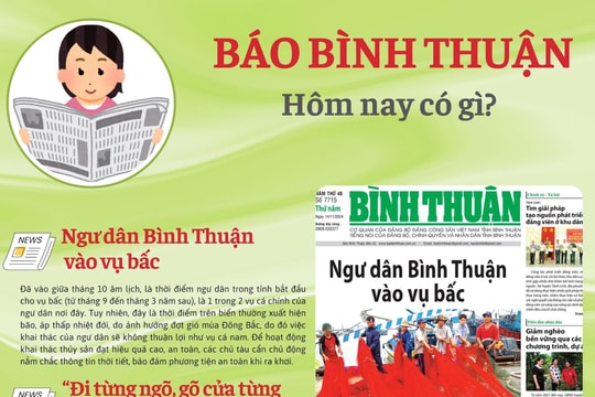 Kính mời độc giả đón đọc báo in Bình Thuận hôm nay (14/11)