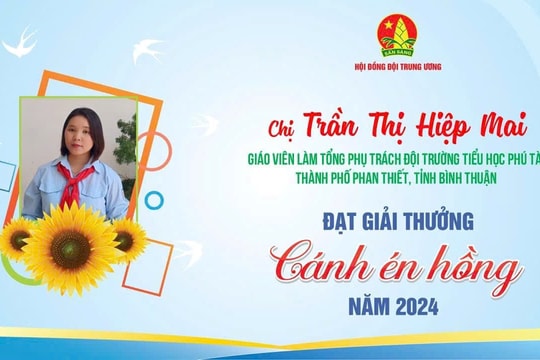 Nữ Tổng phụ trách Đội đạt giải thưởng “Cánh én hồng” năm 2024