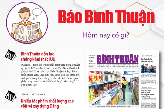 Kính mời độc giả đón đọc báo in Bình Thuận hôm nay (26/11)