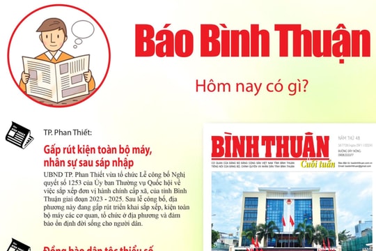 Kính mời độc giả đón đọc báo in Bình Thuận hôm nay (29/11)