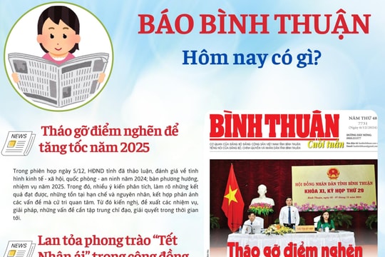 Kính mời độc giả đón đọc báo in Bình Thuận hôm nay (6/12)