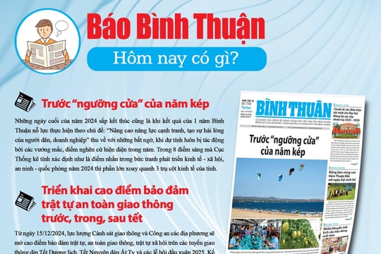 Kính mời độc giả đón đọc báo in Bình Thuận hôm nay (9/12)