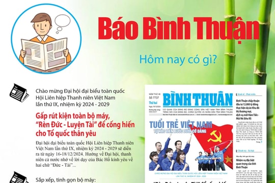 Kính mời độc giả đón đọc báo in Bình Thuận hôm nay (16/12)