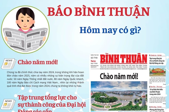 Kính mời độc giả đón đọc báo in Bình Thuận hôm nay (1/1)