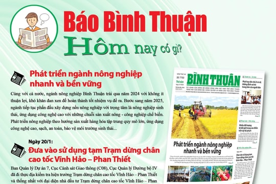 Kính mời độc giả đón đọc báo in Bình Thuận hôm nay (2/1)