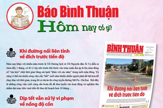 Kính mời độc giả đón đọc báo in Bình Thuận hôm nay (3/1)