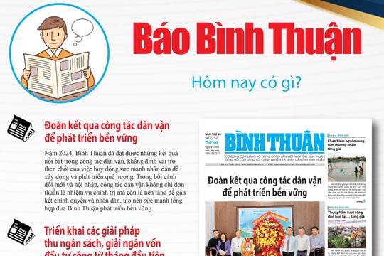 Kính mời độc giả đón đọc báo in Bình Thuận hôm nay (6/1)