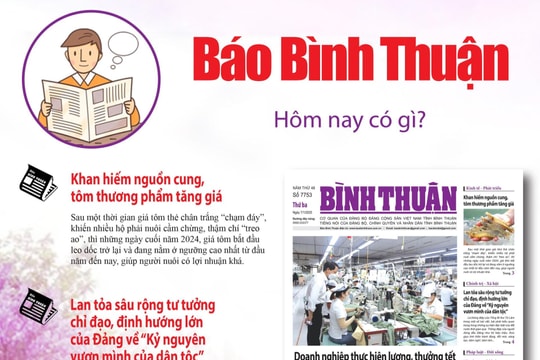 Kính mời độc giả đón đọc báo in Bình Thuận hôm nay (7/1)