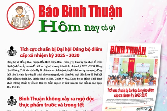 Kính mời độc giả đón đọc báo in Bình Thuận hôm nay (7/2)