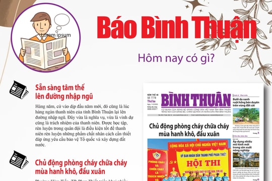 Kính mời độc giả đón đọc báo in Bình Thuận hôm nay (11/2)