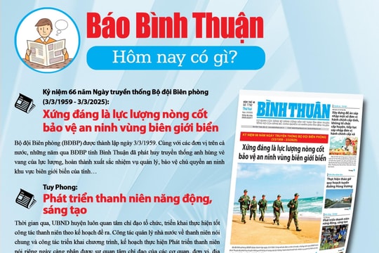 Kính mời độc giả đón đọc báo in Bình Thuận hôm nay (3/3)