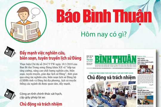 Kính mời độc giả đón đọc báo in Bình Thuận hôm nay (6/3)