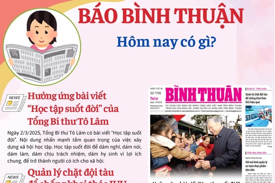 Kính mời độc giả đón đọc báo in Bình Thuận hôm nay (12/3)