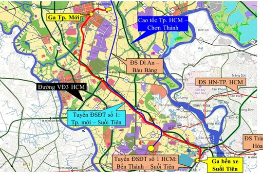 Bình Dương dự kiến khởi công tuyến metro nối với TP.HCM vào năm 2027