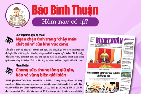 Kính mời độc giả đón đọc báo in Bình Thuận hôm nay (18/3)