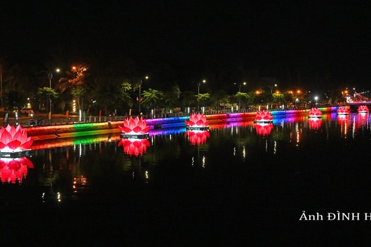 Hạ thuỷ bảy đoá sen hồng trên dòng sông Cà Ty, TP. Phan Thiết