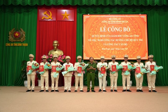 35 lãnh đạo, chỉ huy Công an tỉnh Bình Thuận tình nguyện nghỉ hưu trước tuổi