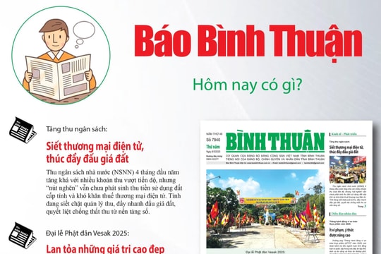 Kính mời độc giả đón đọc báo in Bình Thuận hôm nay (8/5)