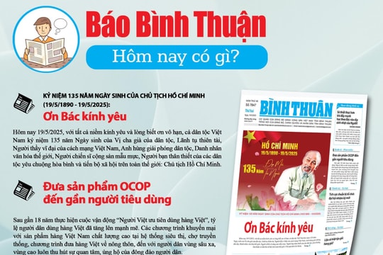 Kính mời độc giả đón đọc báo in Bình Thuận hôm nay (19/5)