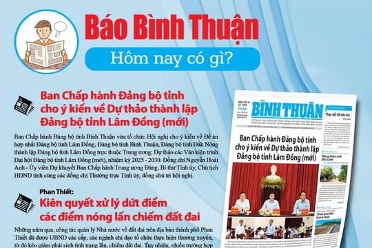 Kính mời độc giả đón đọc báo in Bình Thuận hôm nay (9/6)