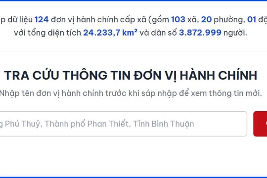 Tra cứu thông tin đơn vị hành chính tỉnh Lâm Đồng mới
